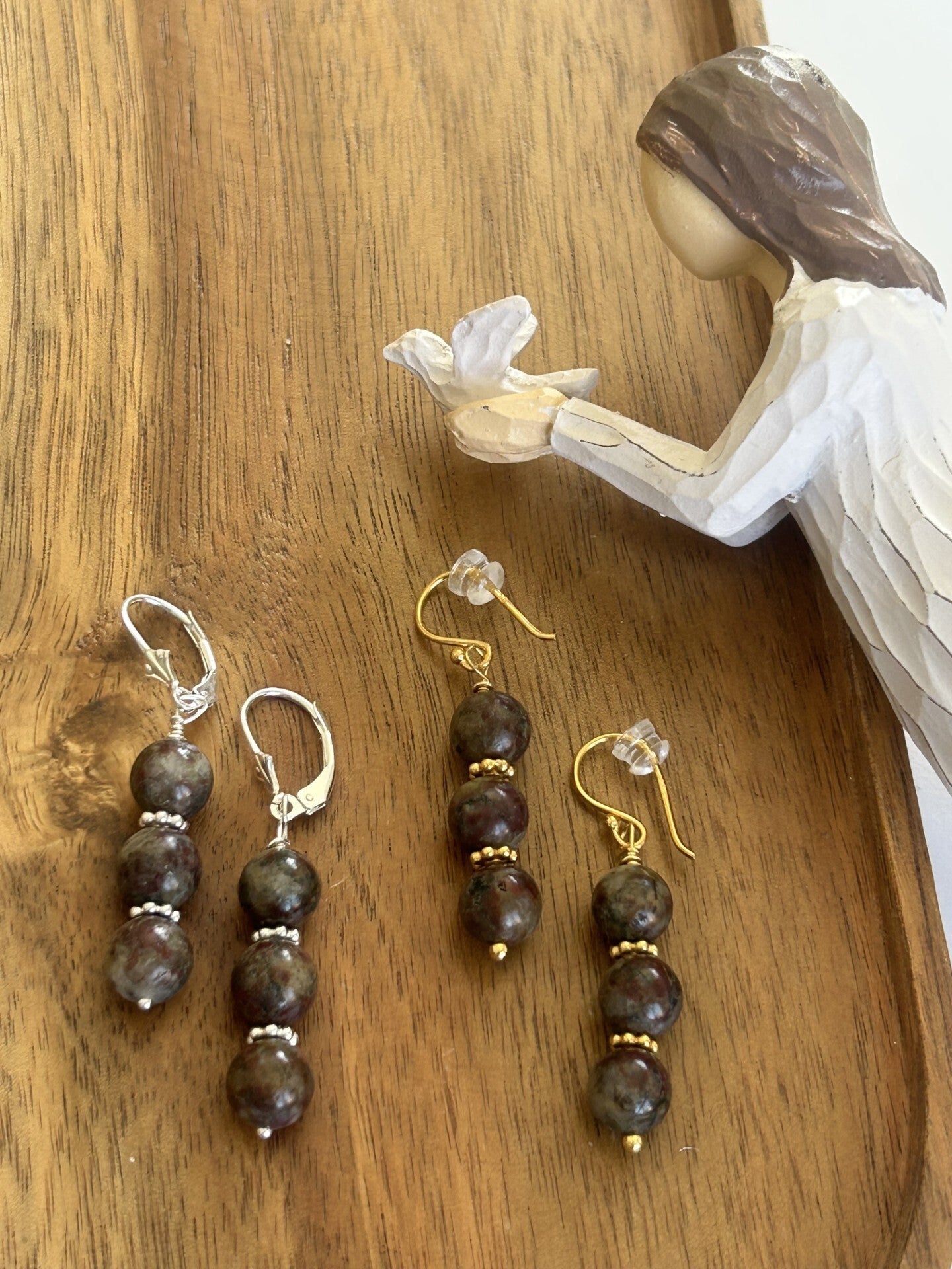 Ohrringe - Granit rot (Schweiz) (O524)