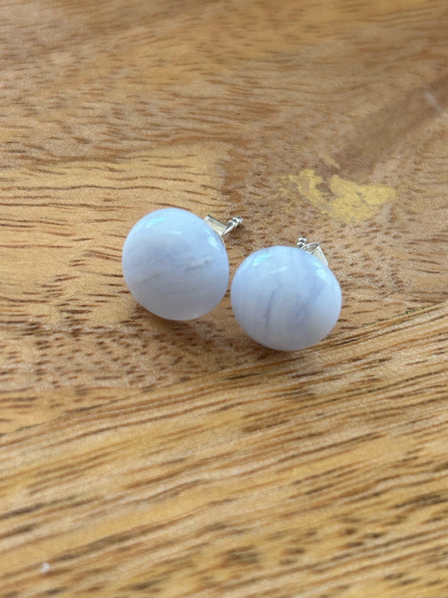 Ohrstecker - Chalcedon blau (O437)