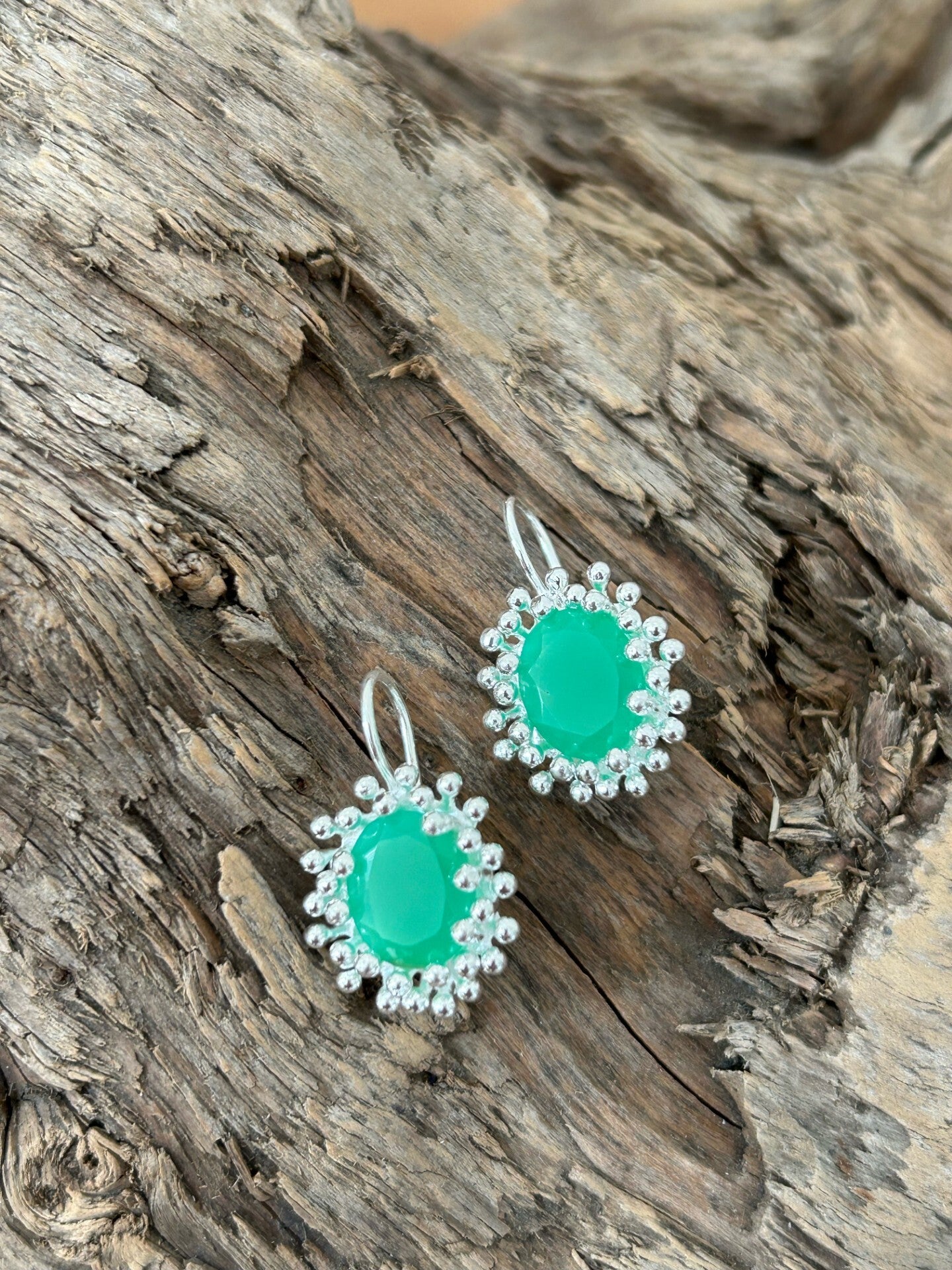 Ohrstecker  - Chrysopras (O382)