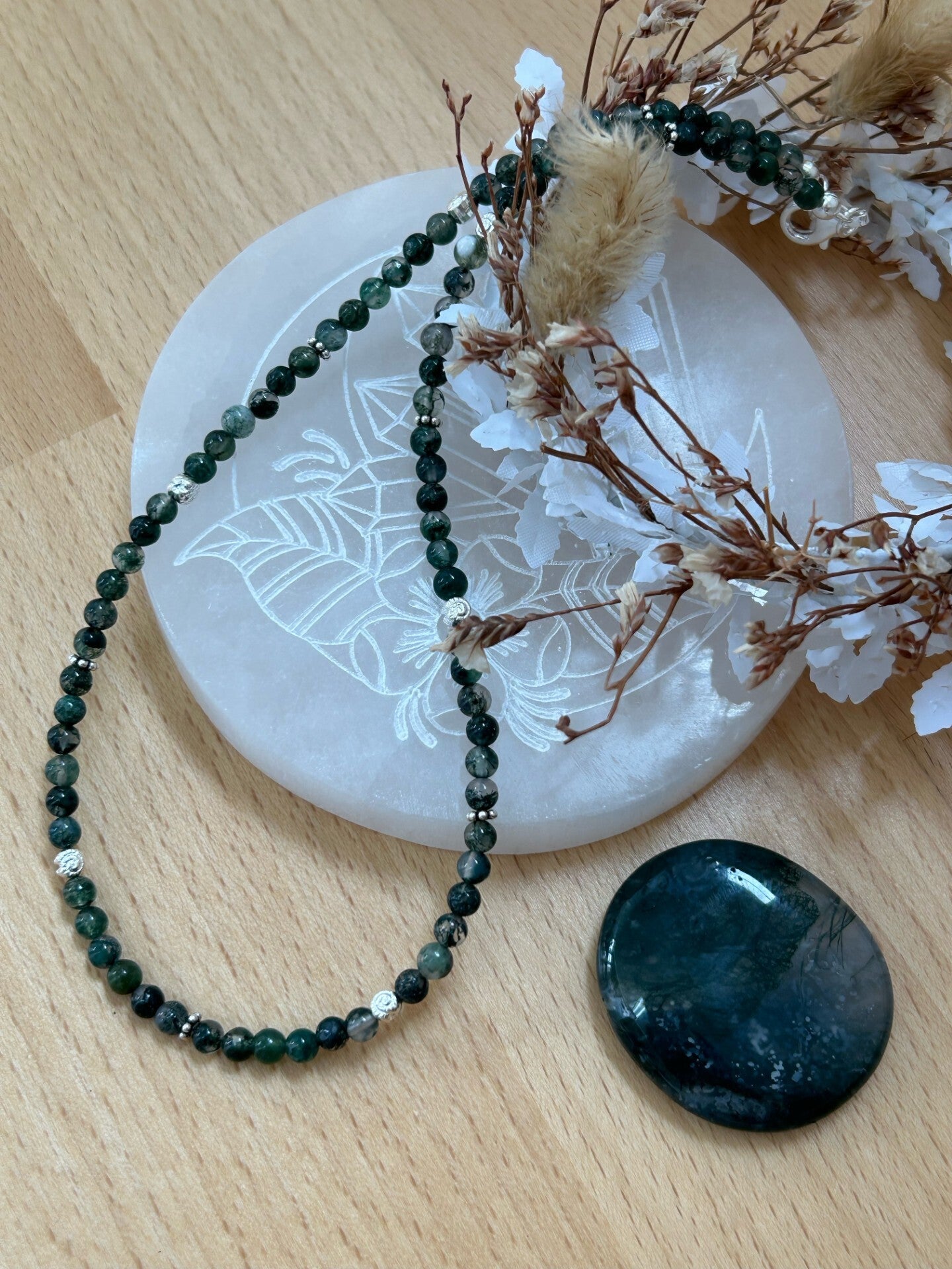 Halskette - Moosachat (H350)