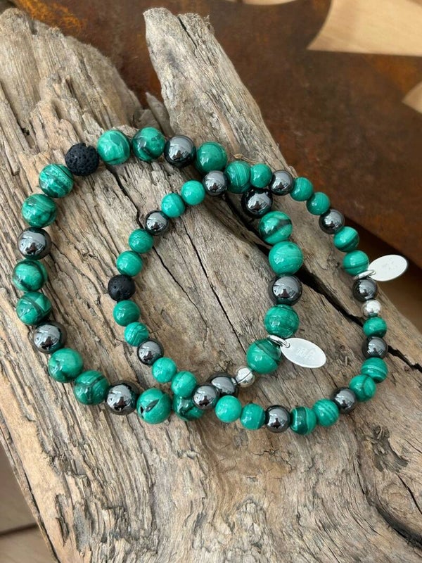 Armband - Malachit & Hämatit (A534)