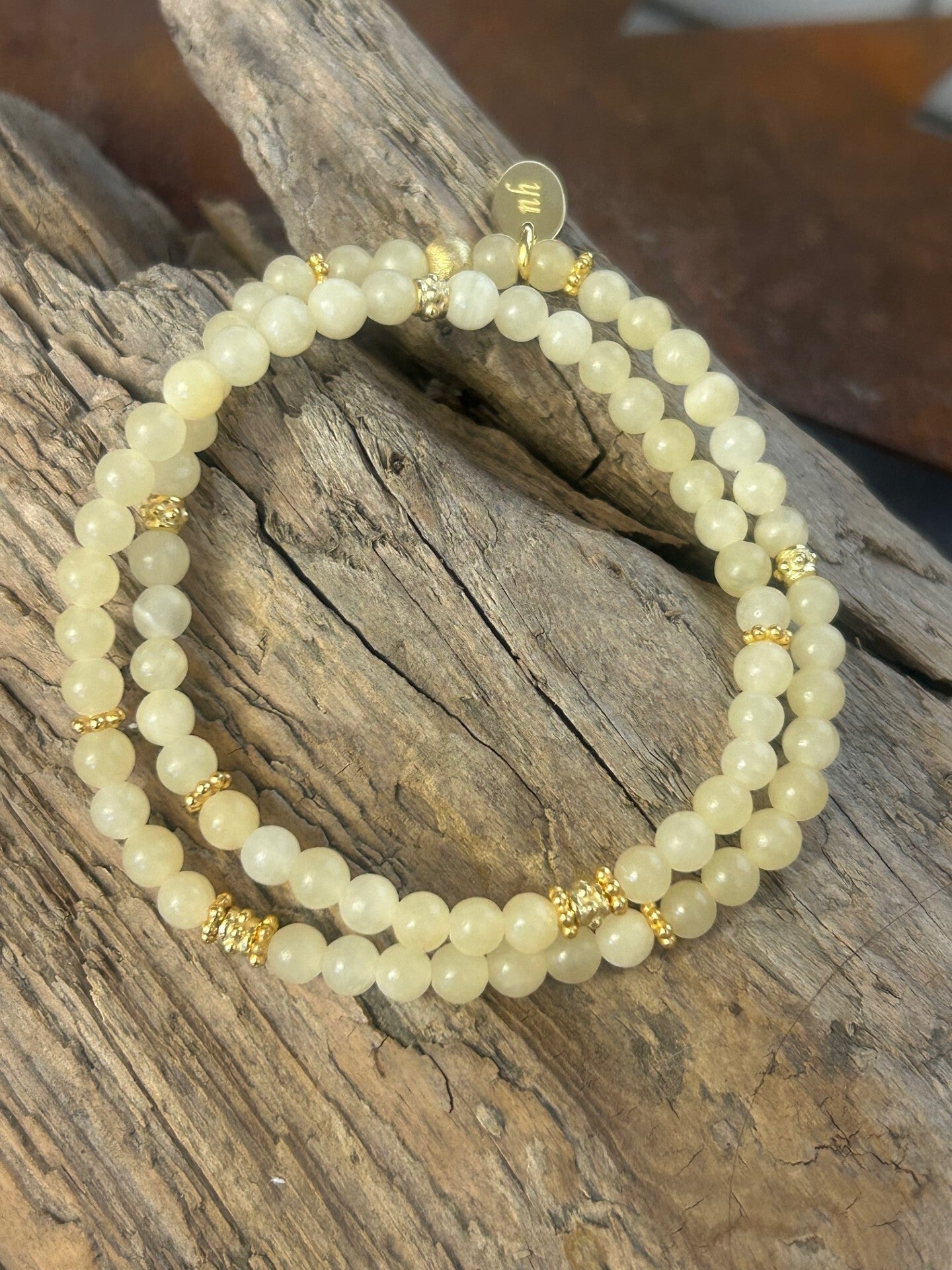 Wickelarmband (2-fach) - Calcit gelb (A744)