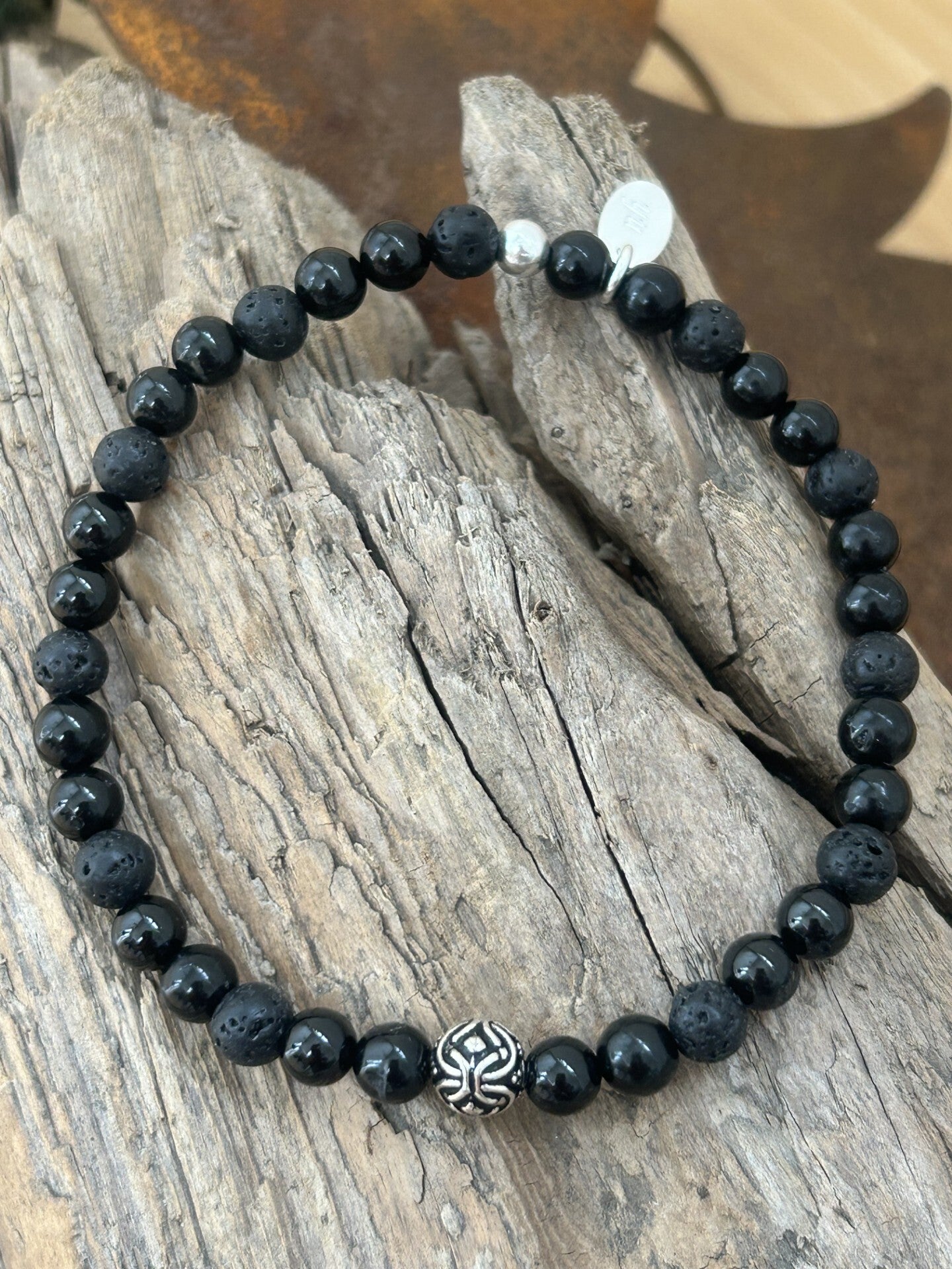 Armband - Lava & Turmalin Schörl (A682)