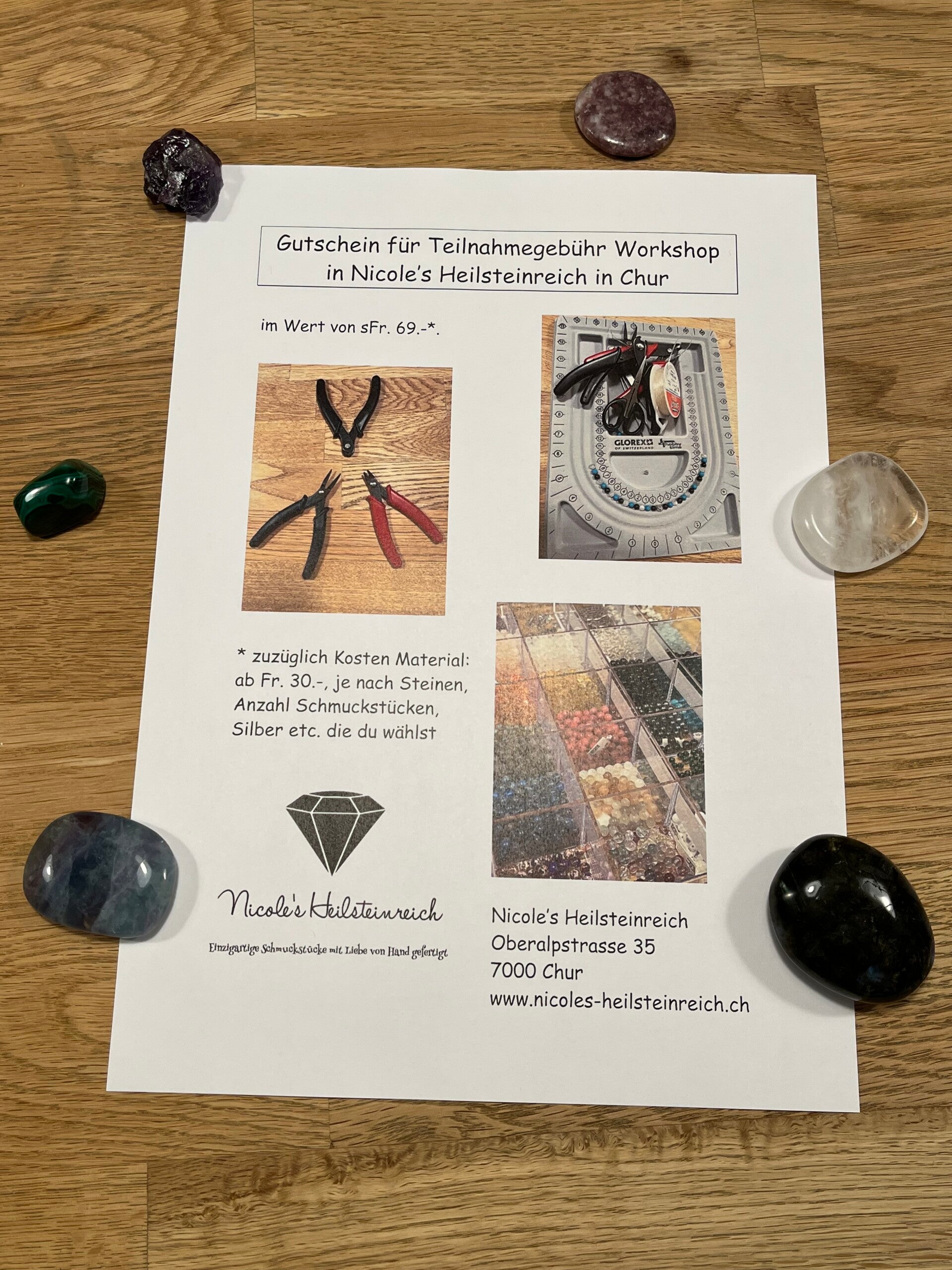 Workshop-Gutschein Nicole's Heilsteinreich