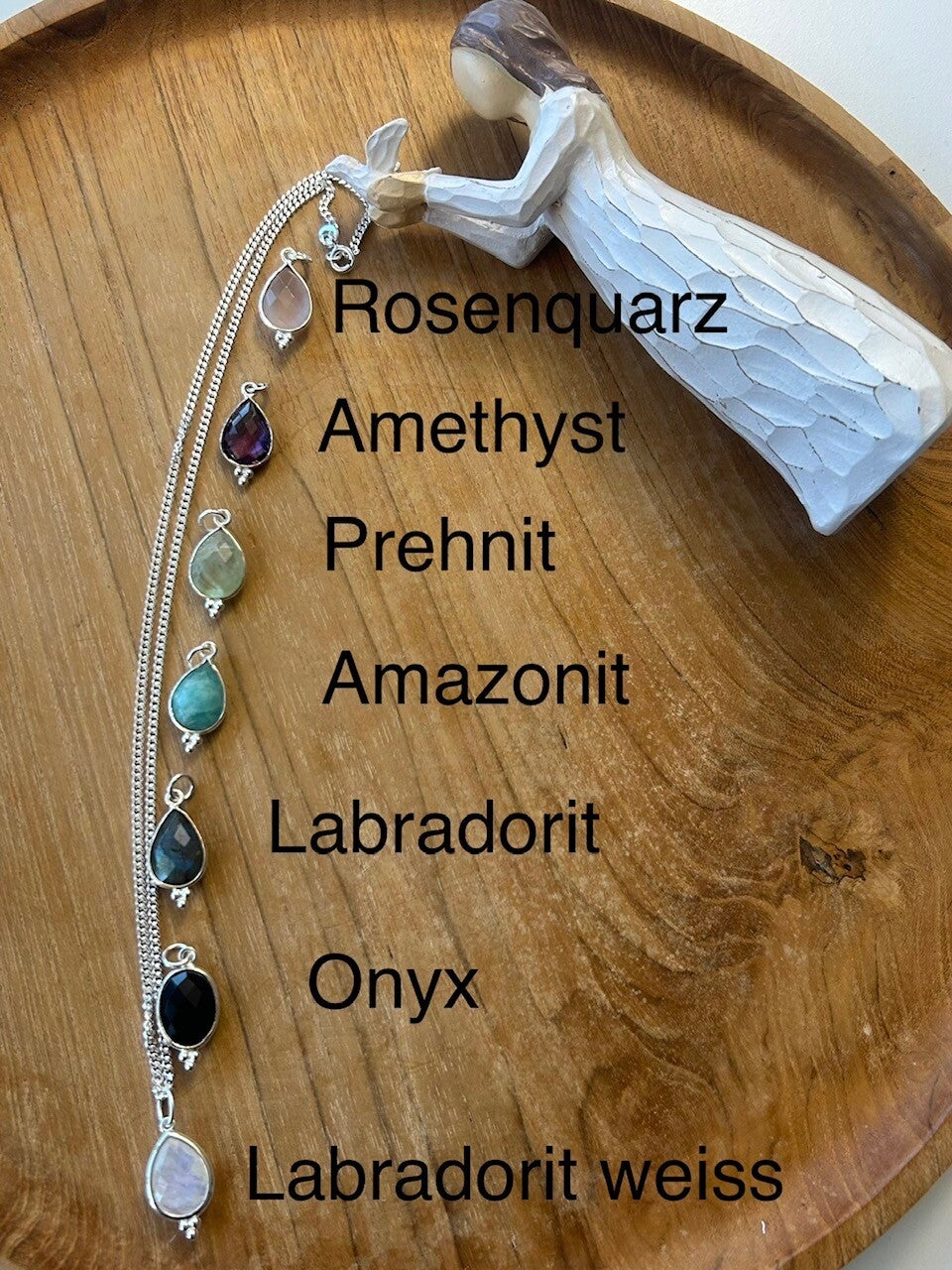 Halskette - Steinanhänger diverse Heilsteine (H576)
