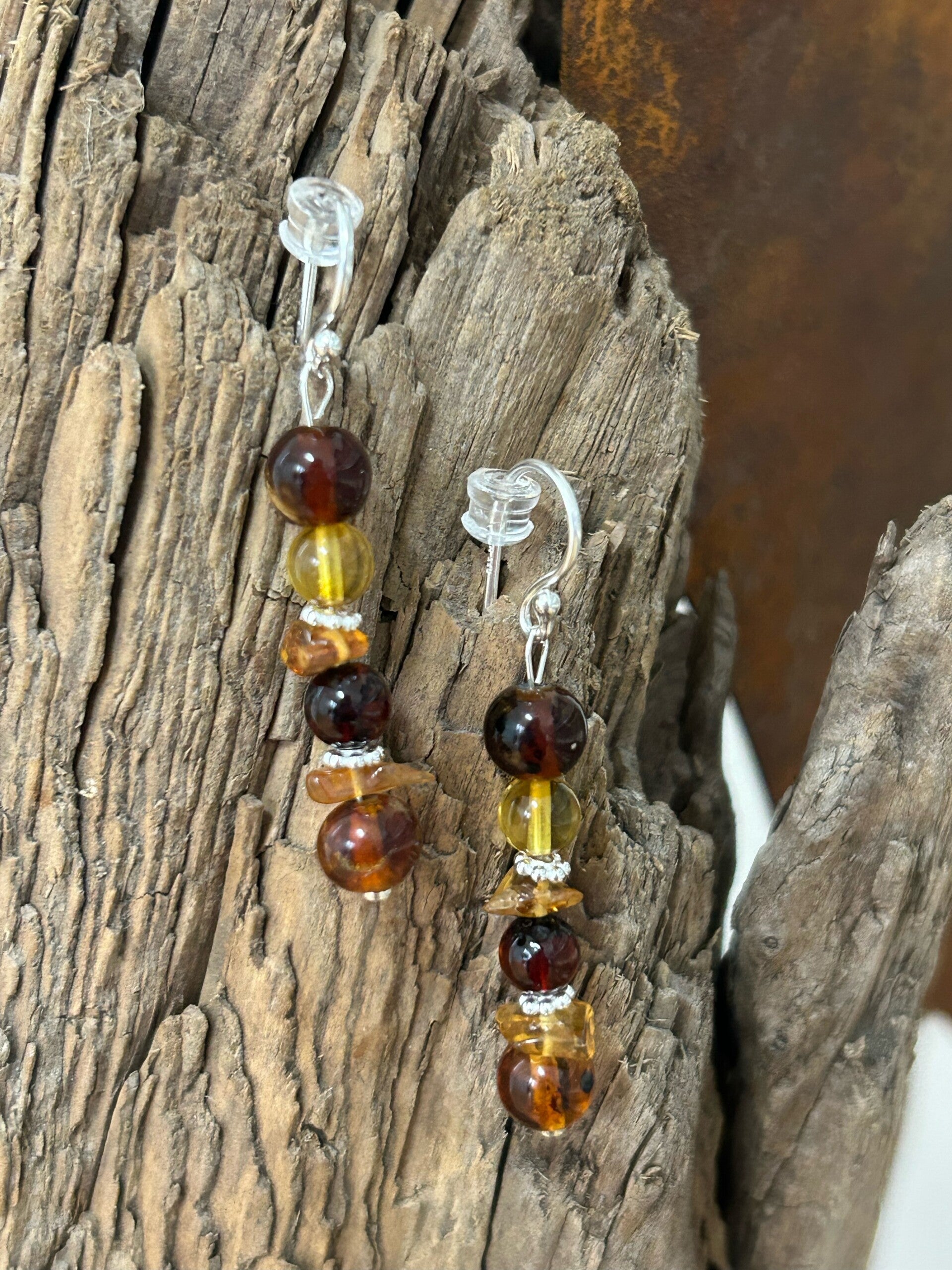 Ohrringe - Bernstein-Mix (O344)