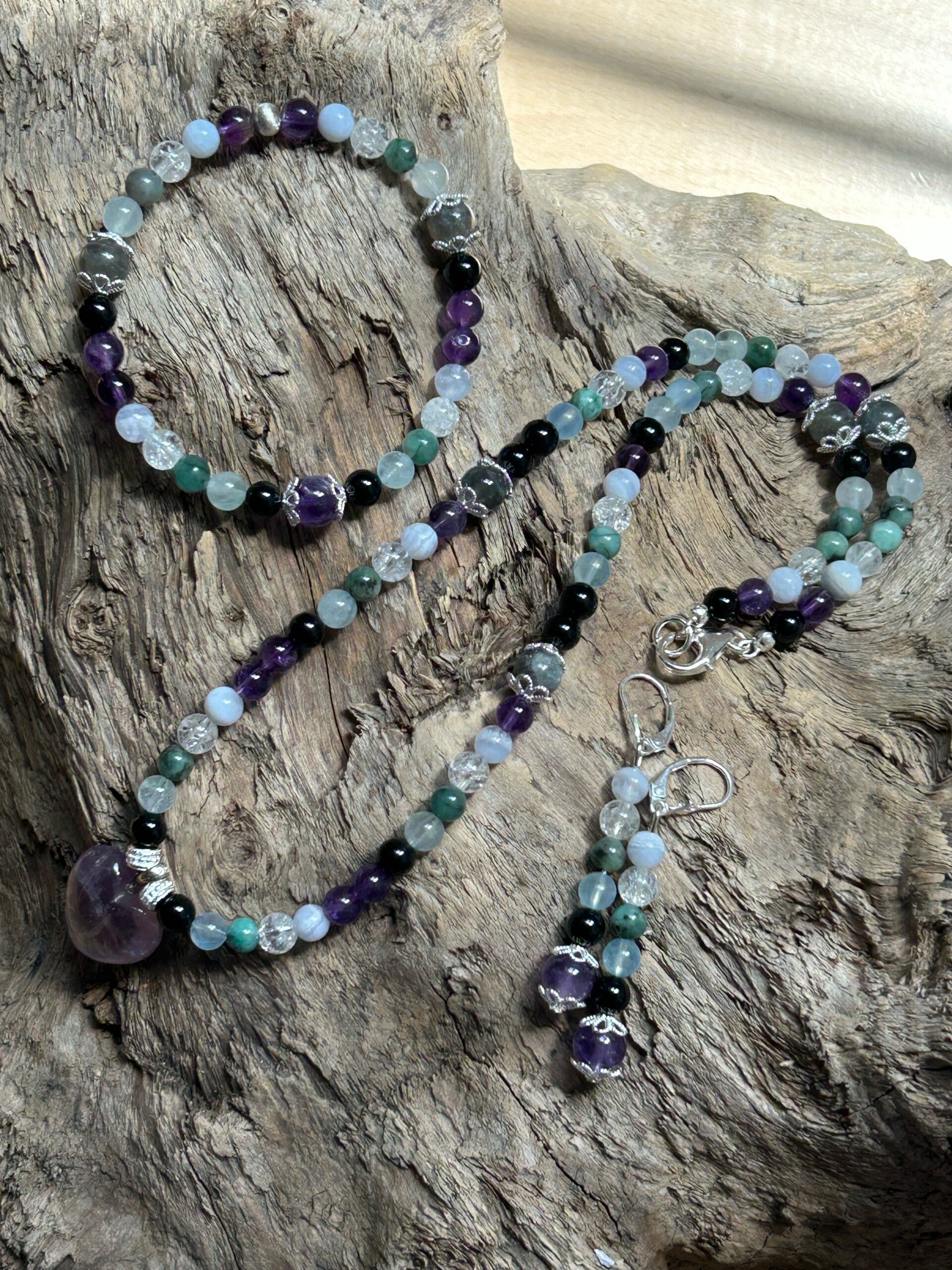 Heilstein-Schmuck-Set - das Stärkende (S327)