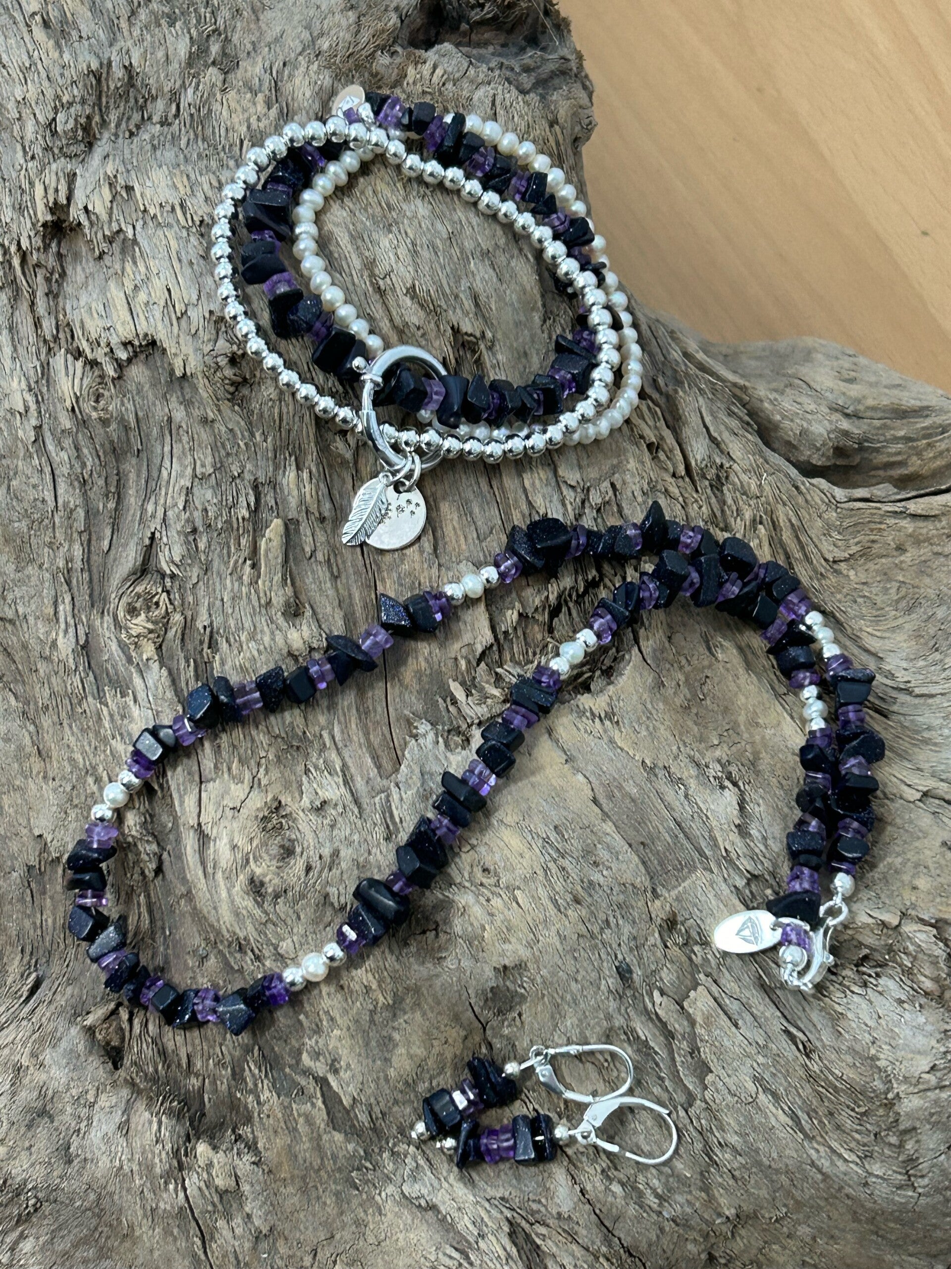 Heilstein-Schmuck - Set - das Glitzernde (S338)