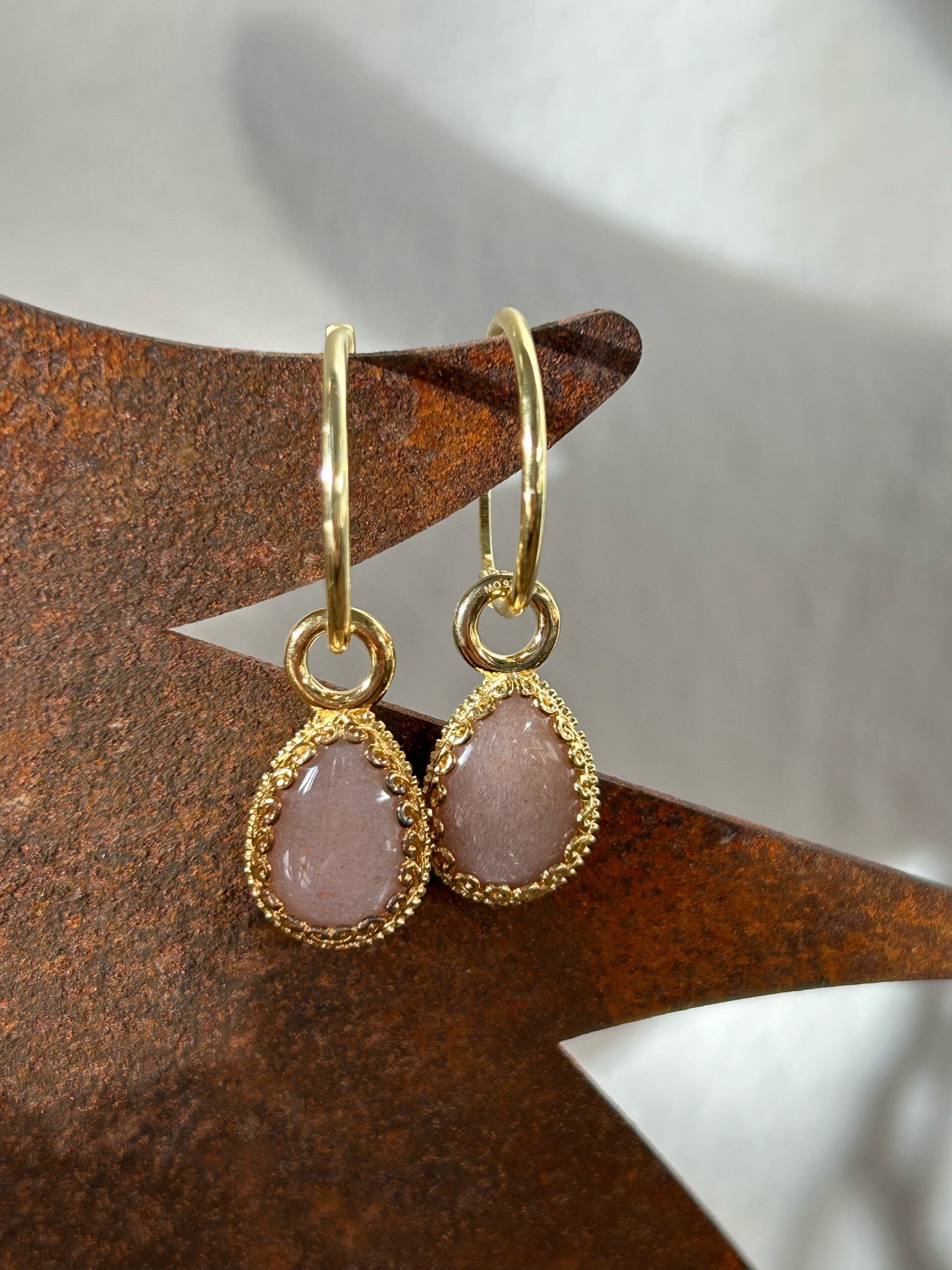 Creolen - Oranger Mondstein (O359)