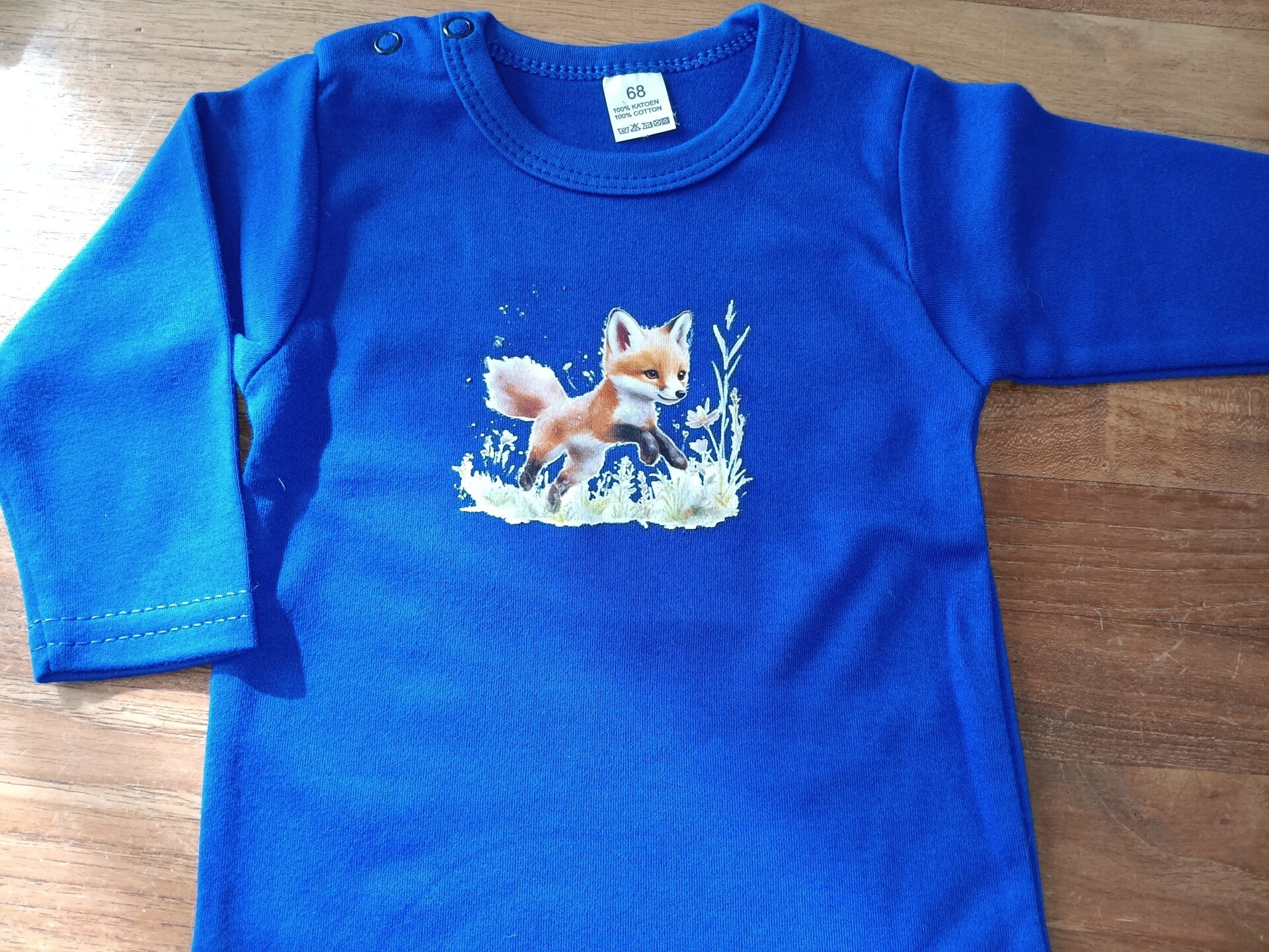 Baby-shirtjes met opdruk van vosje maat 68