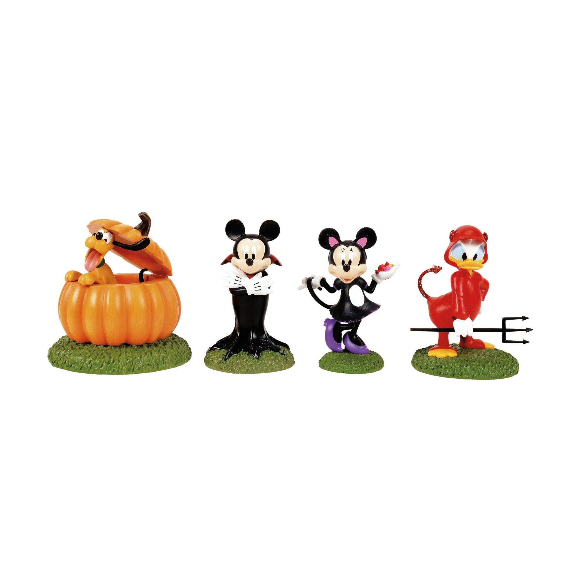 Mickey & Minnie Mouse, Donald Duck & Pluto 'Halloween Village Ready... Figurines'  - 6018379