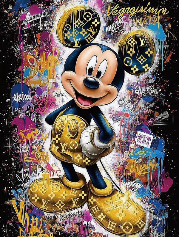 Glass Painting 'Mickey Mouse Gold' - 0F-483