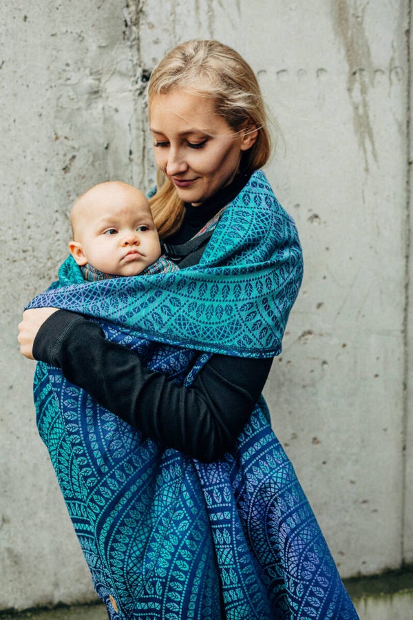 Lenny Lamb Long Cardigan Peacock's Tail S/M