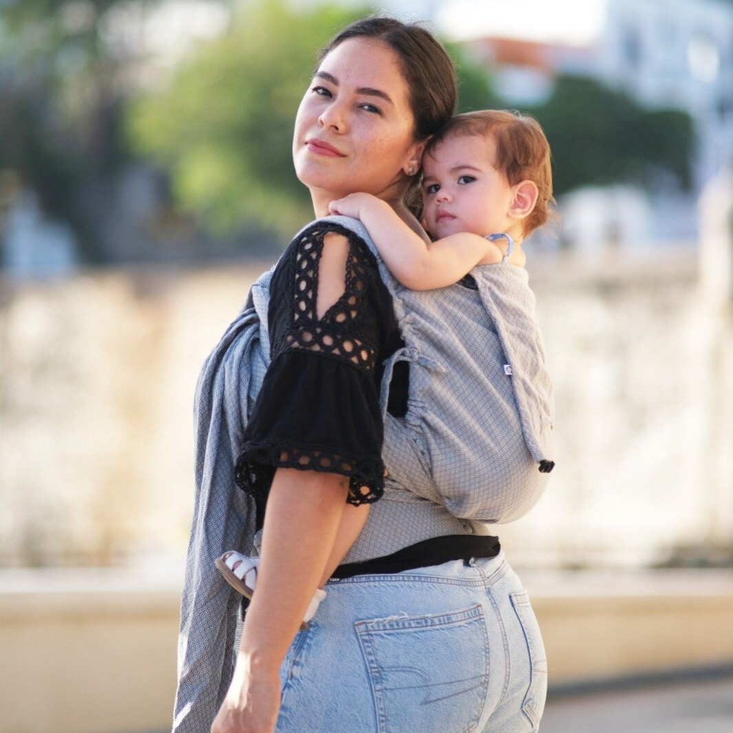 Neko Half Buckle Grey Diamond Peuterdraagzak