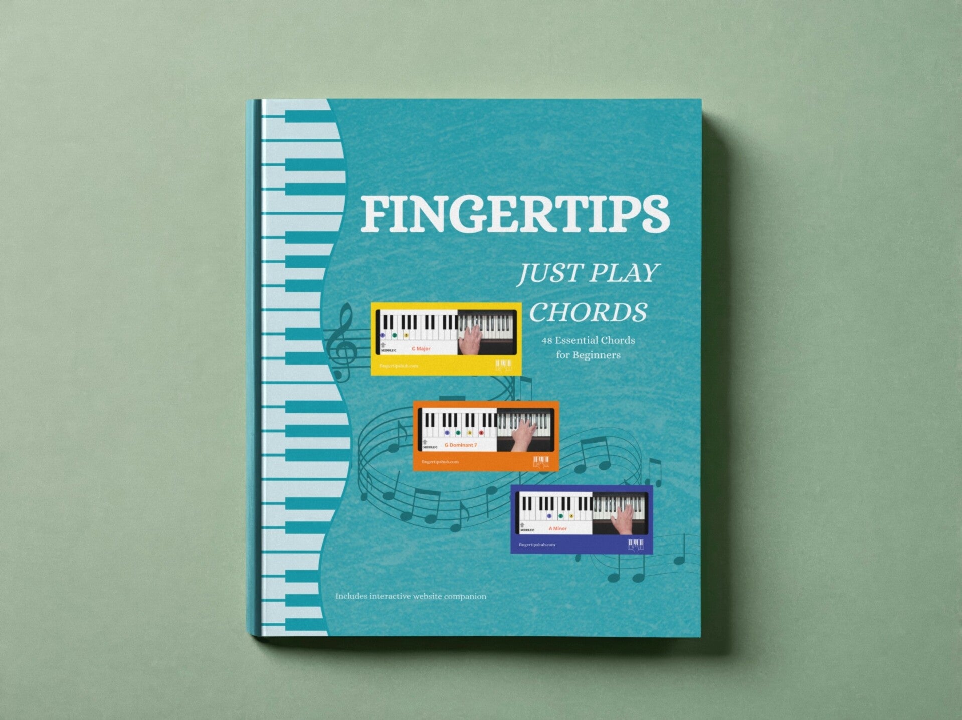 Fingertips 48 Essential Chords book for piano, organ and keyboard beginners