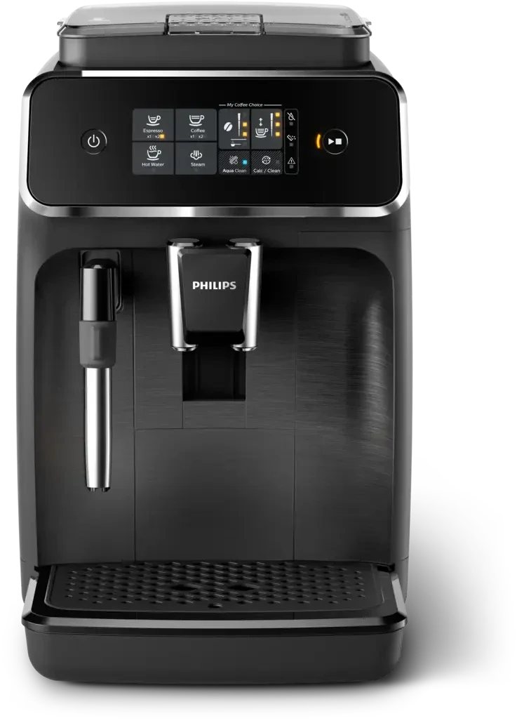 Philips 2200 Series Macchina da Caffè Automatica - Montalatte Classico, Display Touch Intuitivo, Nero Opaco (EP2220/10)
