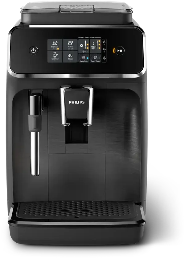 Philips 2200 Series Macchina da Caffè Automatica - Montalatte Classico, Display Touch Intuitivo, Nero Opaco (EP2220/10)