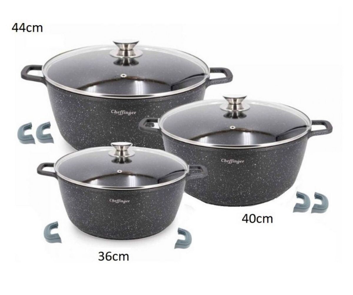 Set 3 Pentole con Coperchi 14/19/25 Lt