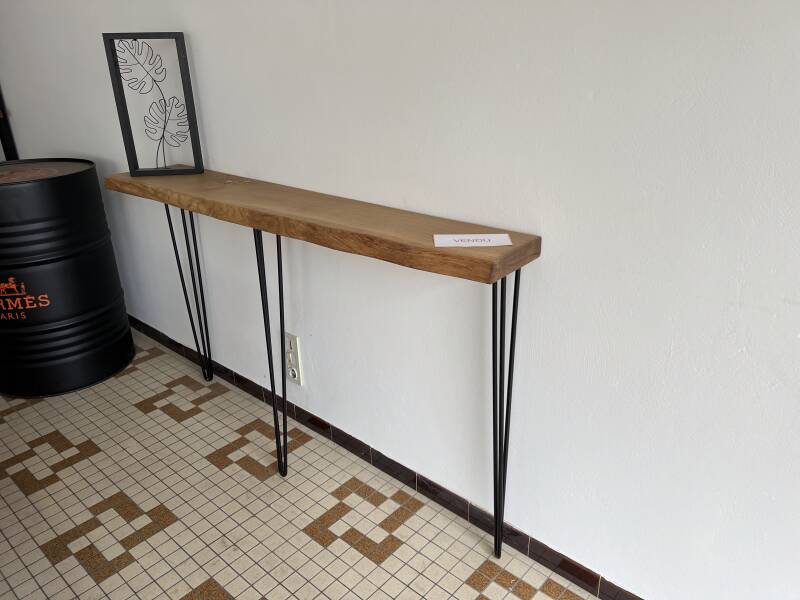 Console en bois et métal