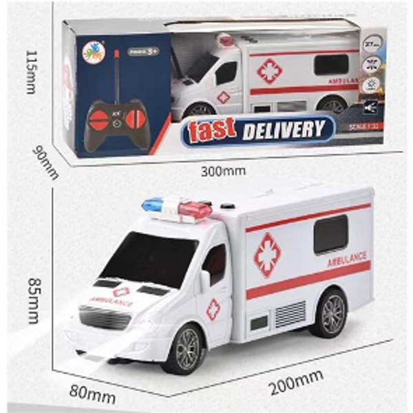 198 Ambulans R/C + ładowarka + światła + dźwięki Y300245