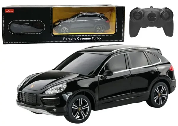 Rastar, Porsche Cayenne Turbo, pojazd zdalnie sterowany, czarne/białe  1: 24