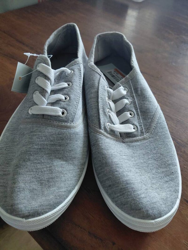 1 paar grijze canvas dames schoenen