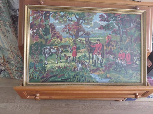 Schilderij met jacht tafereel klein