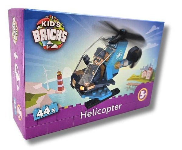 Kids briks helicopter bouw pakket