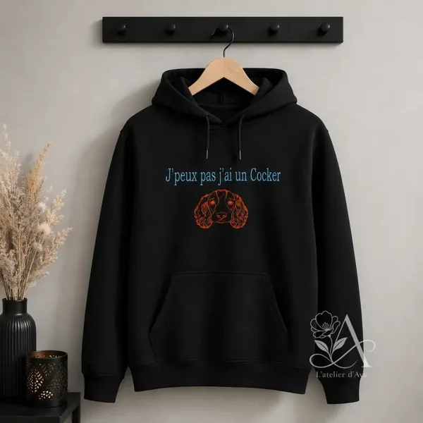 Broderie J' ne peux pas j'ai un Cocker