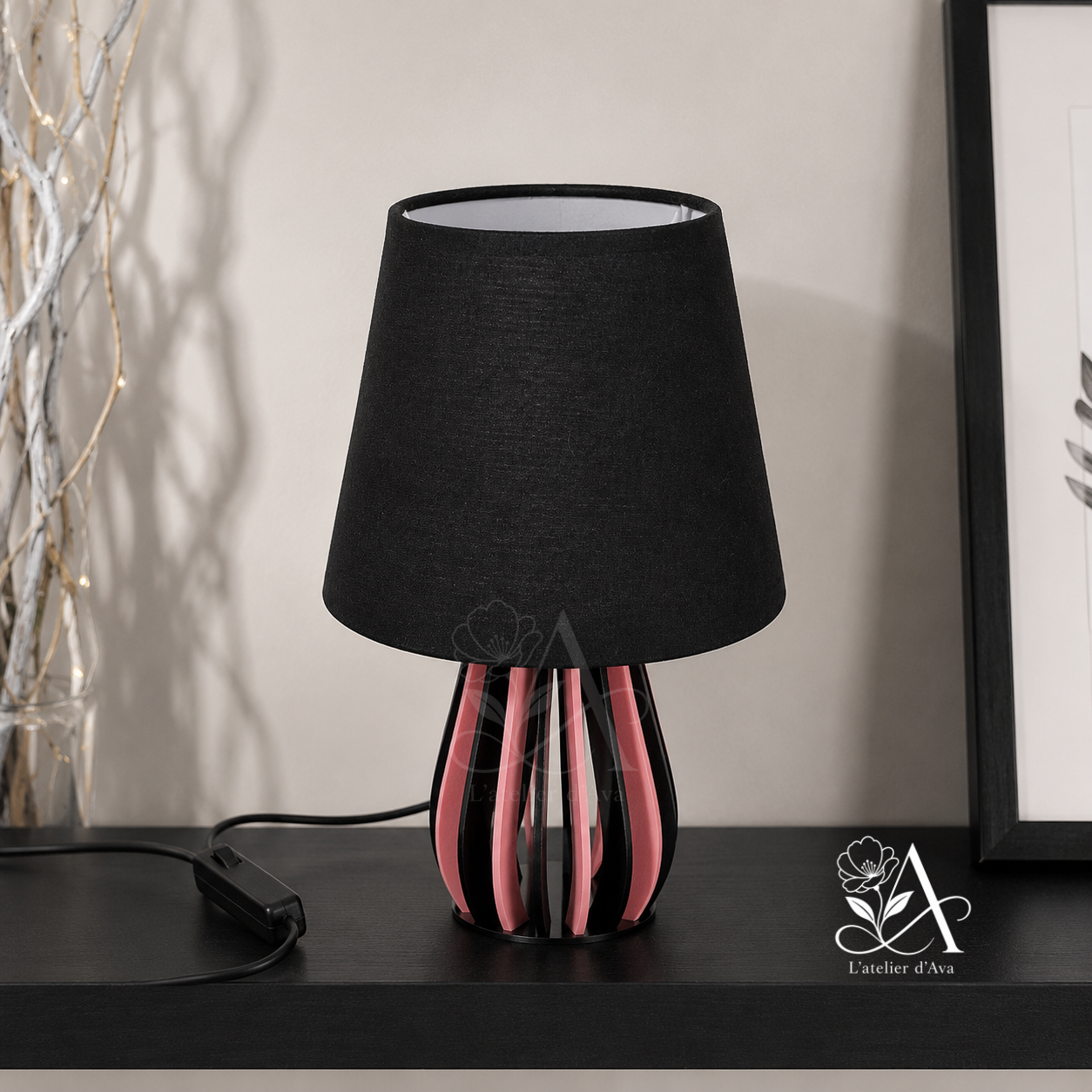 Lampe de chevet acrylique bi-couleur