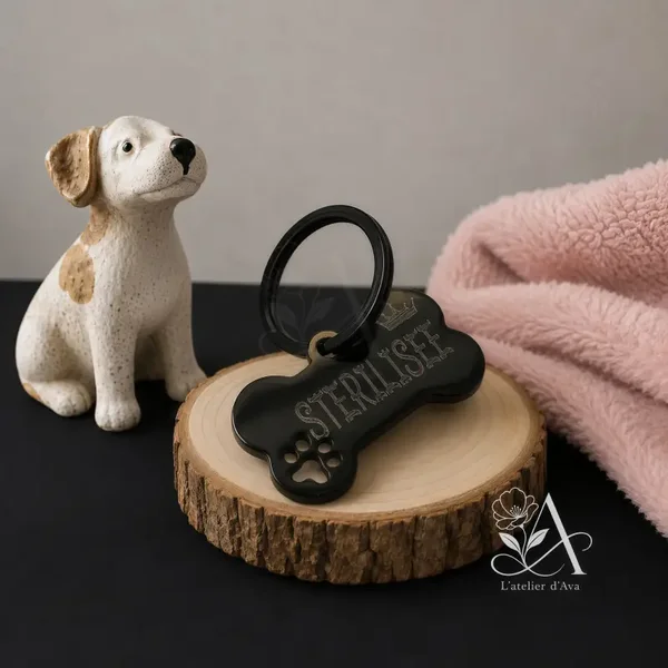 Identification pour chien en forme d'os