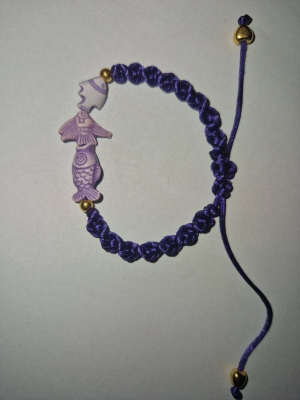 Makramee-Armband „Meerjungfrau“ – Lila Magie