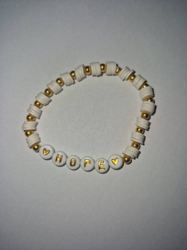 🌟 HOPE Armband – Elastisch & Handgemacht mit Buchstabenperlen