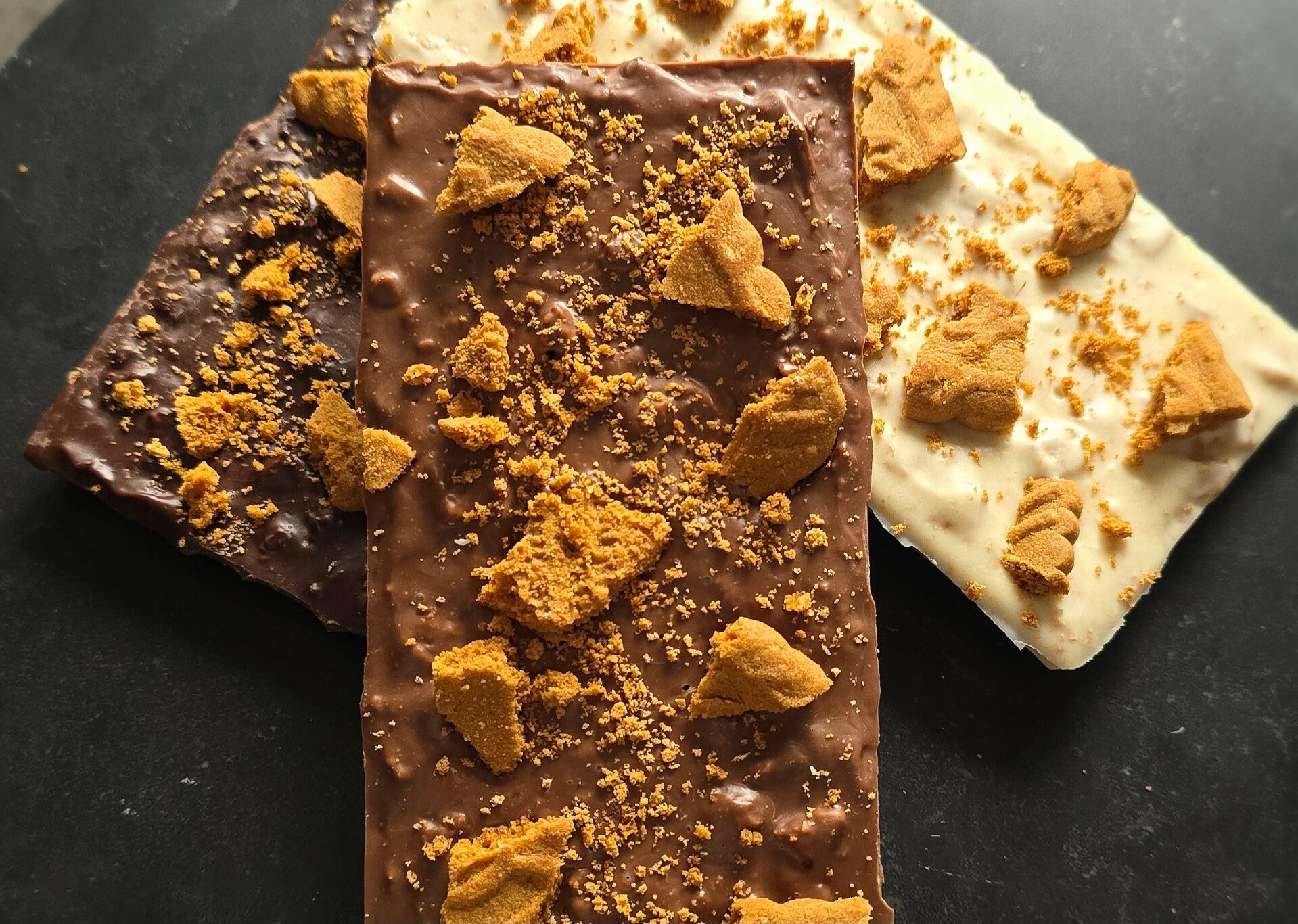 chocolade reep met speculoos wit, melk of puur