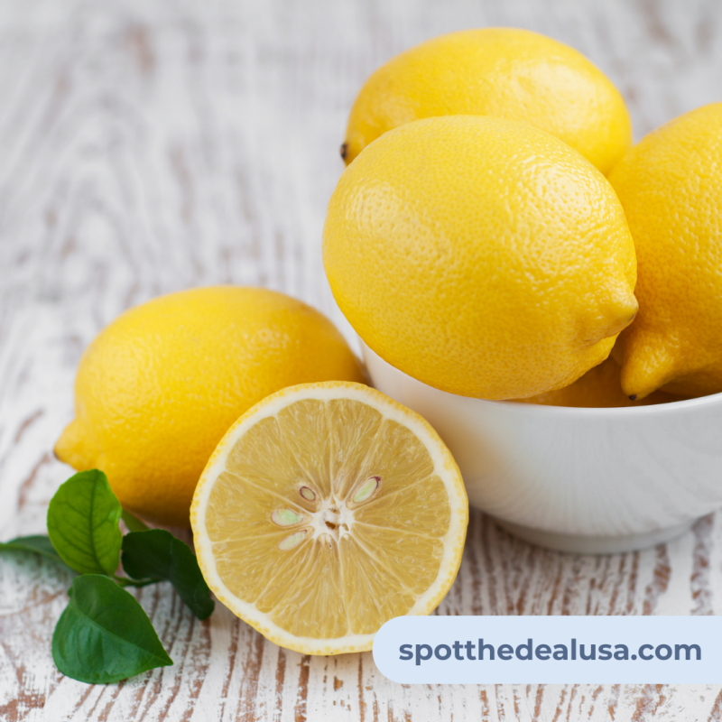 A bowl of fresh lemons on a clean kitchen counter, ready to be used for natural household cleaning and everyday tips.