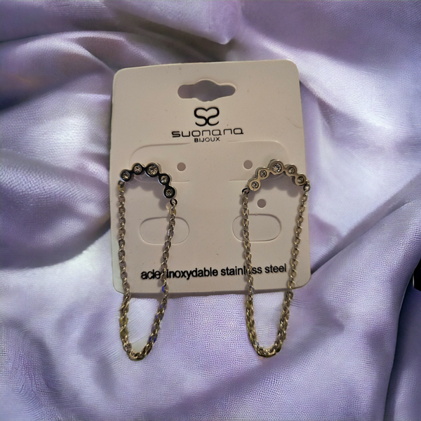 Boucle avec Chaîne et Diamant acier et