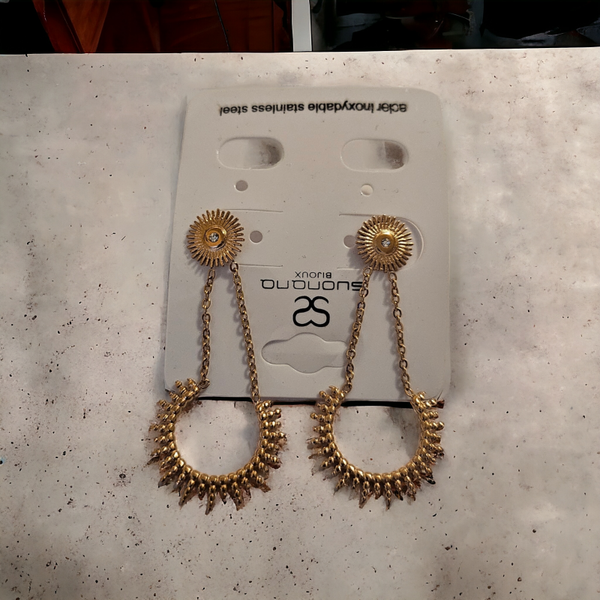 Boucle Pendante Bohême acier et
