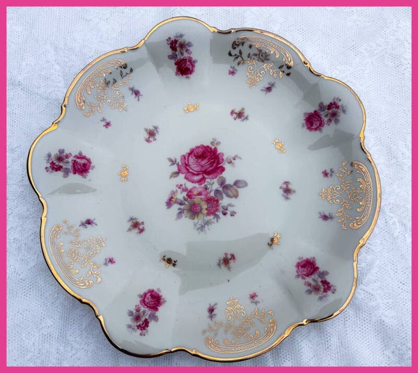 Brocante schaal gebakschaal high tea servies