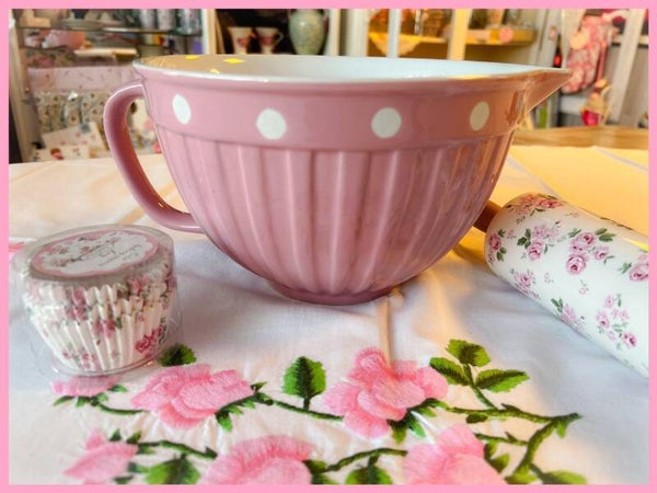 Roze beslagkom kom dots Isabelle Rose