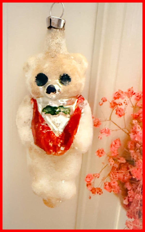 Antieke Kersthanger Kerstbal Beertje