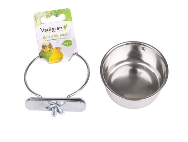 Mangeoire inox + 1 vis 7,5cm-0,20L
