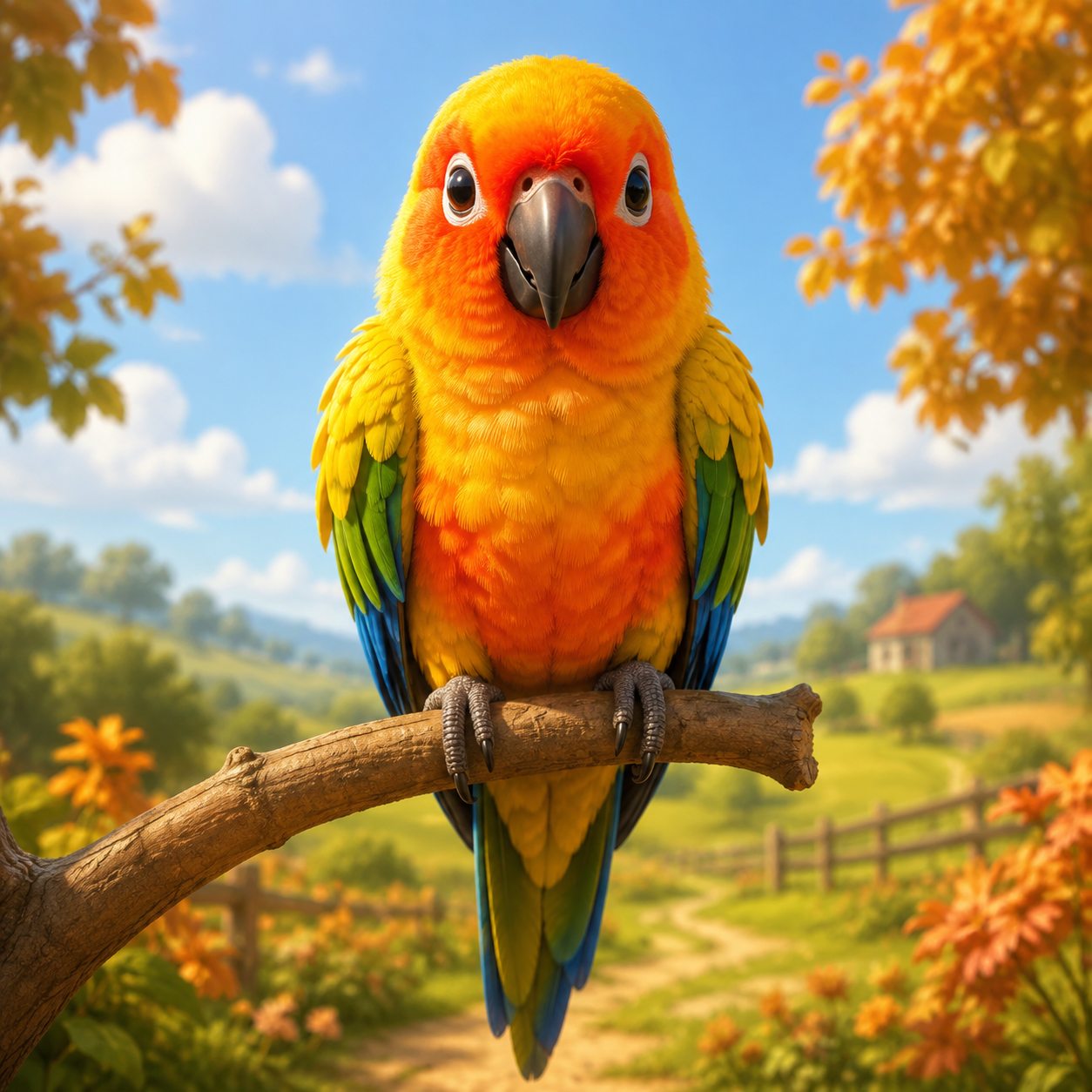 Conure soleil ( annonce fictive DD Bestioles )
