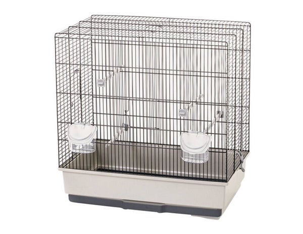 Cage petit oiseau Moira noir/sable 51x36x54cm