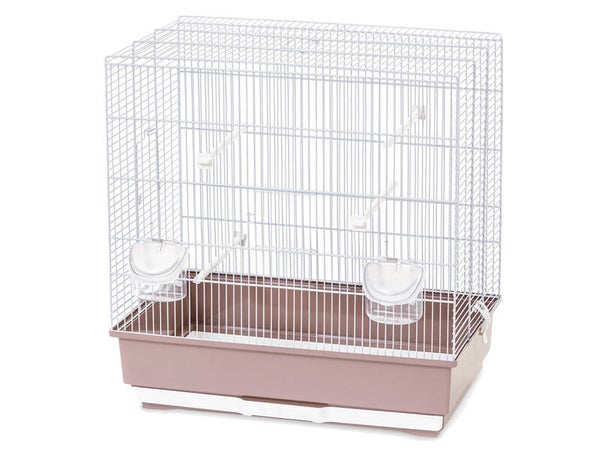 Cage oiseau Moira blanc/vieux rose 53x32x55,5cm Vadigran
