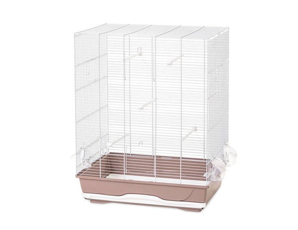Cage oiseau Ambra blanc/vieux rose 56,5x36,5x74cm