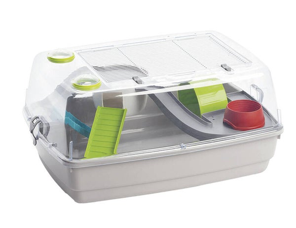 Cage hamster Bernie Deluxe gris 25,5x53x38cm