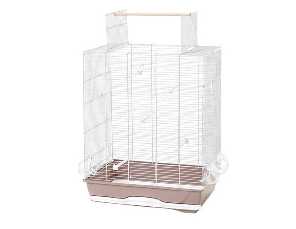 Cage toit ouvrant Ambra blanc/rose 557x37x89cm