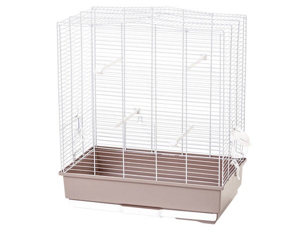 Cage oiseaux Lisa blanc/rose 63x53x32cm