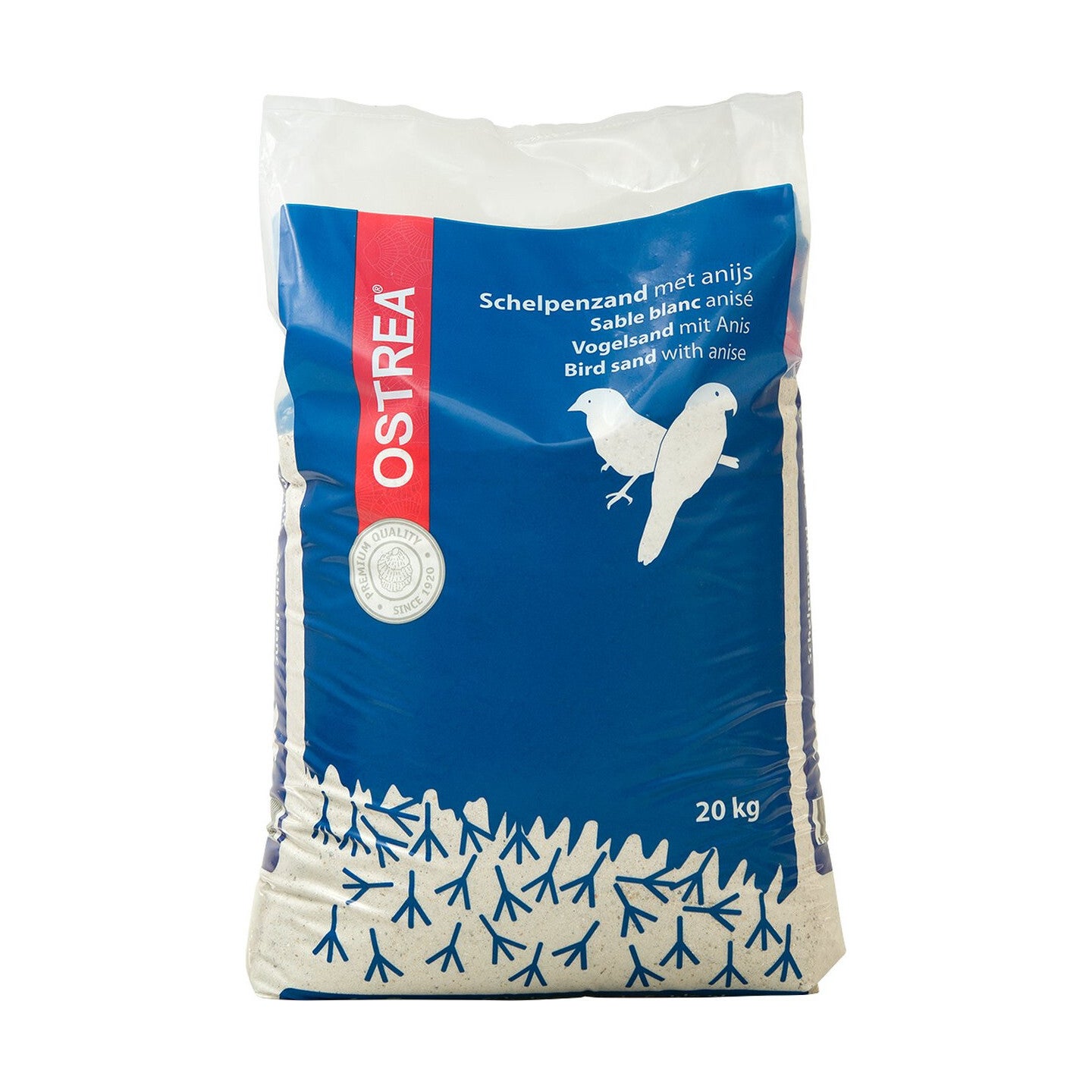 Fond de cage blanc 20kg - Sable blanc pour oiseaux - Ostrea