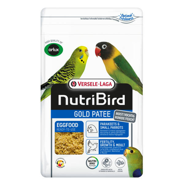 Gold Pâtée Perruches et petits perroquets 1kg - Pâtée grasse - NutriBird